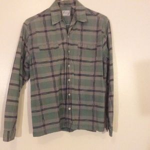 Men’s long sleeve textured plaid shirt